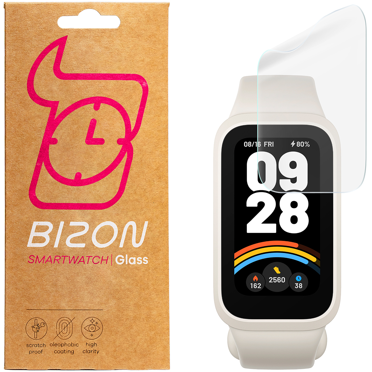 Folia hydrożelowa Bizon Watch Film Hydrogel Duo dla Xiaomi Smart Band 9 Active / Redmi Band 3
